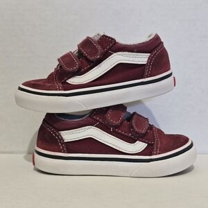 Vans Toddler Old Skool V Shoes Burgundy Size 6.5 Gently Used
